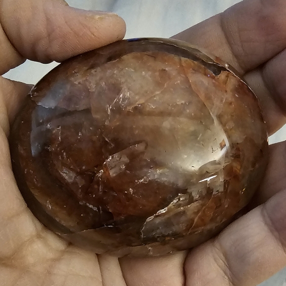 176 grams, Huge FIRE QUARTZ Palm Stone, Amazing Color & Quality, New! - Picture 14 of 16